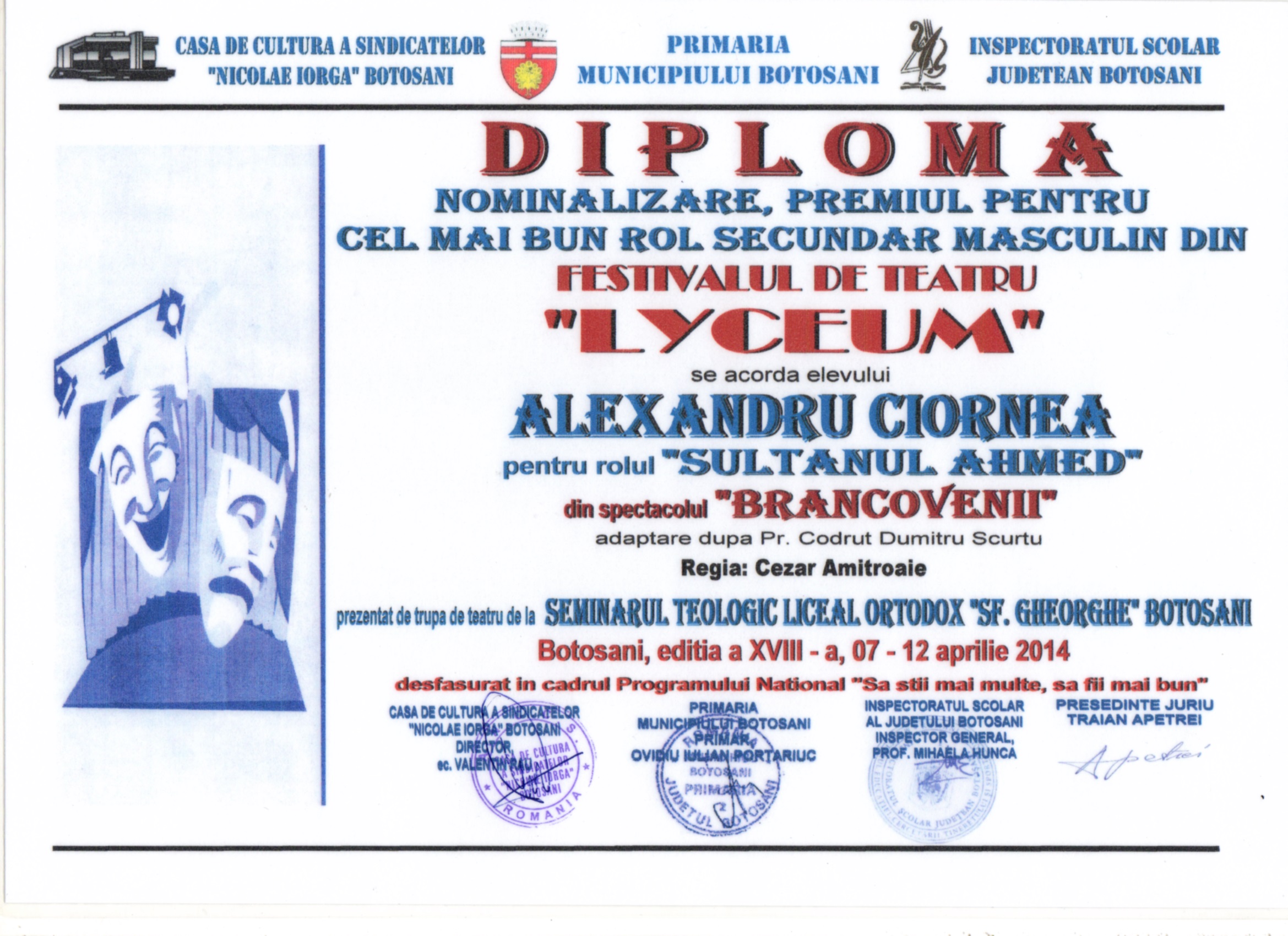 Festivalul de teatru Lyceum 2014