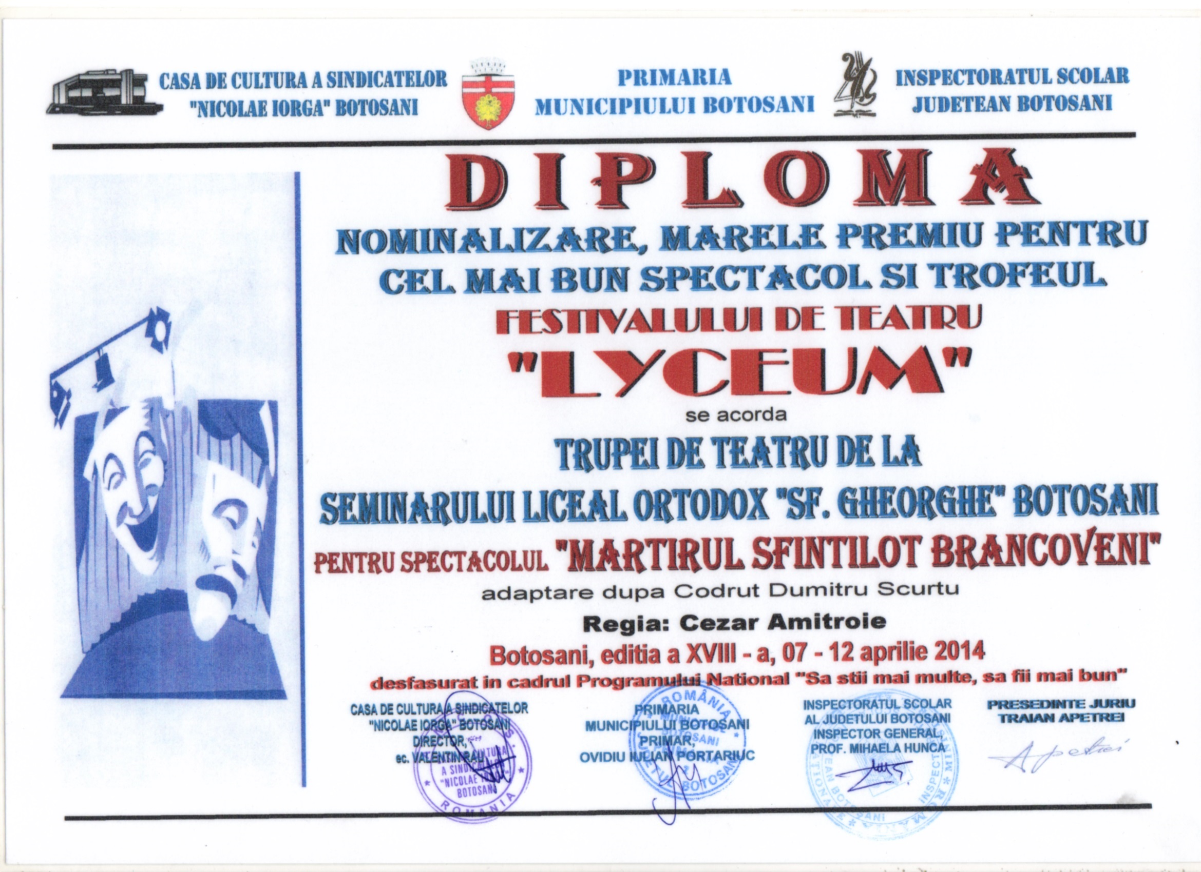 Festivalul de teatru Lyceum 2014