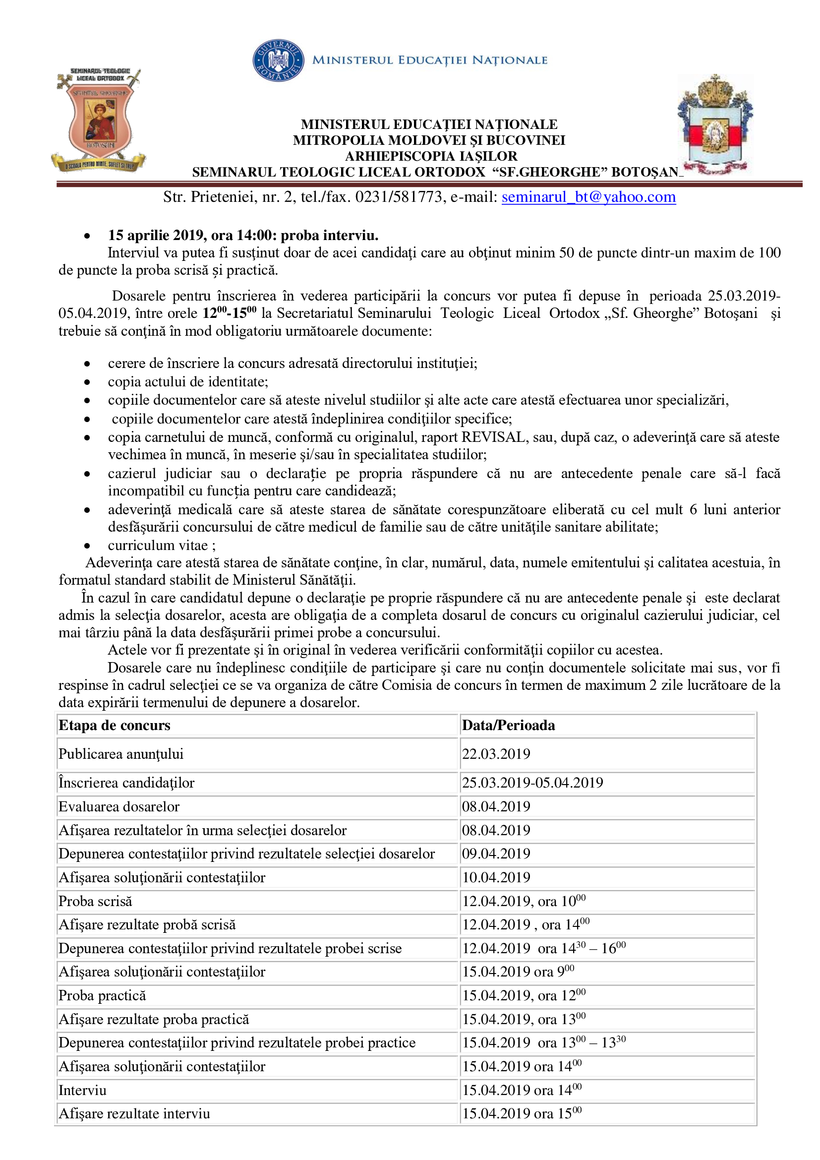 Anunț de angajare BUCĂTAR