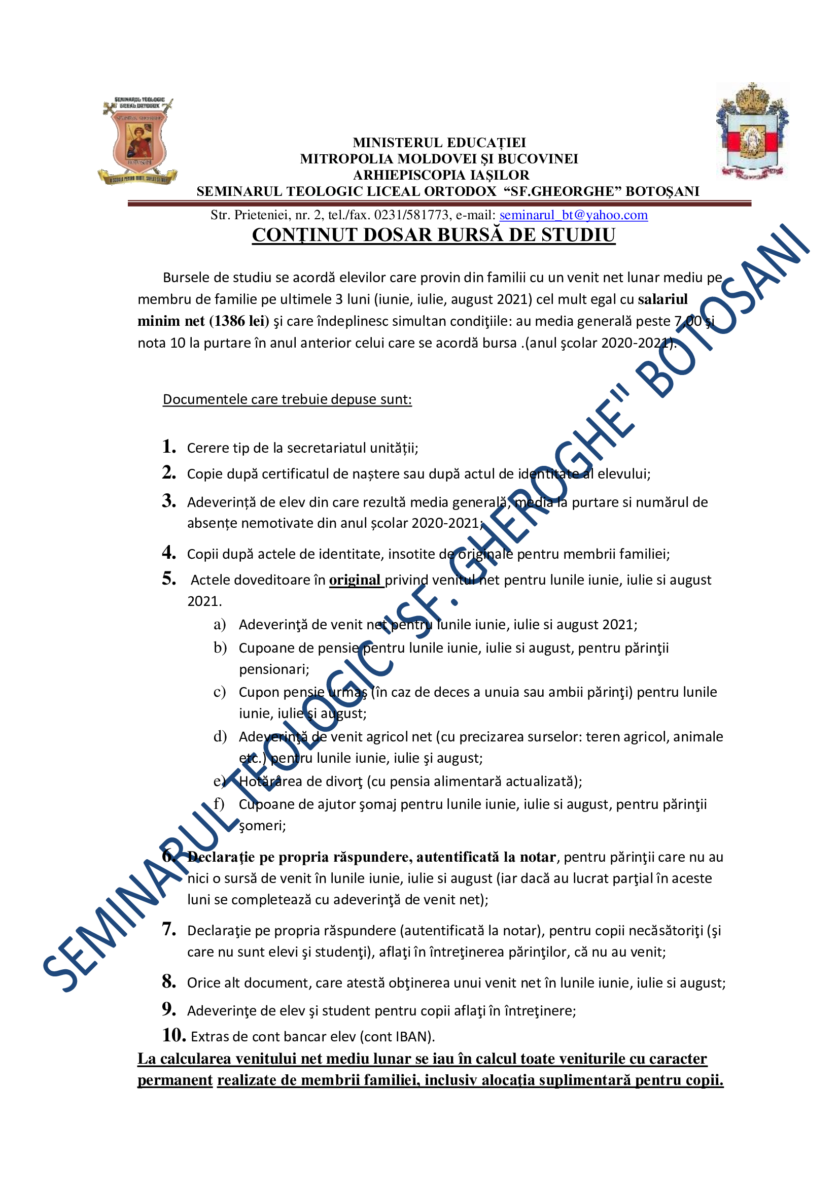 Programul național de protecție socială „Bani de liceu”