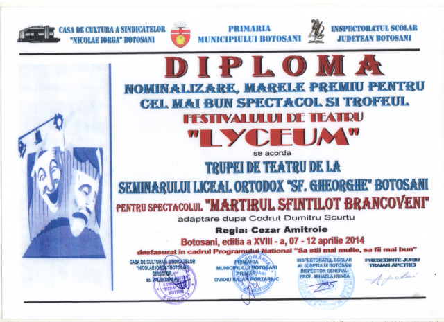 Festivalul de teatru Lyceum 2014