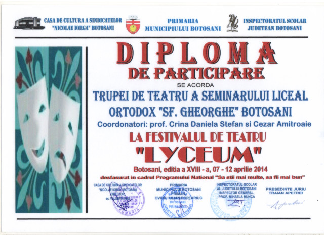 Festivalul de teatru Lyceum 2014